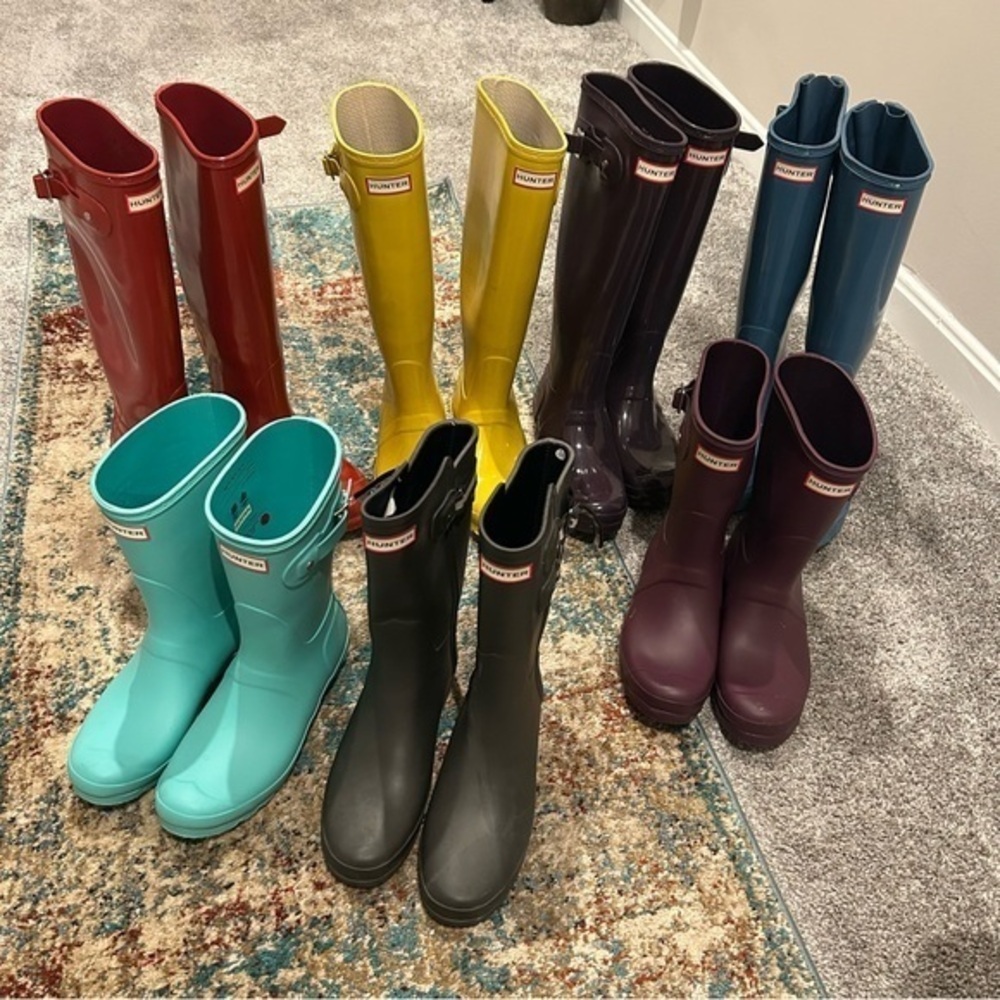 ✨ Hunter Original Refined Short Rain Boots charcoal gray - 8 - worn 5x RARE 🔥 - Picture 11 of 11